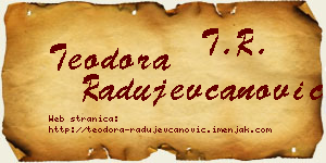 Teodora Radujevčanović vizit kartica
